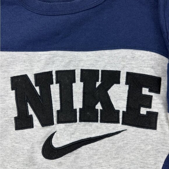 Nike Rework Crewneck - Navy Blue/Grey Tie-Dye - Size L (Fits Smaller) - Picture 6 of 12